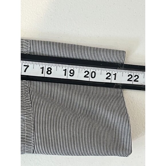 Larry Levine Plus Size 3X Gray Black Striped Button Down Blouse Career Workwear - Picture 9 of 11